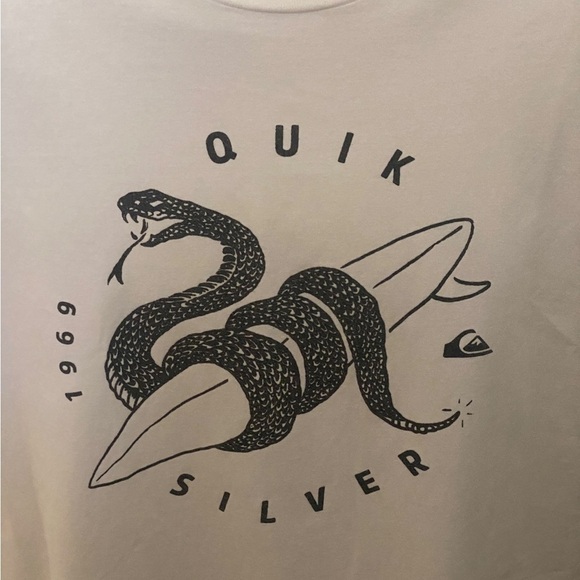 QUIKSILVER Snake Wrapped Around Surfboard Tee Shirt Men M Medium - Picture 2 of 5